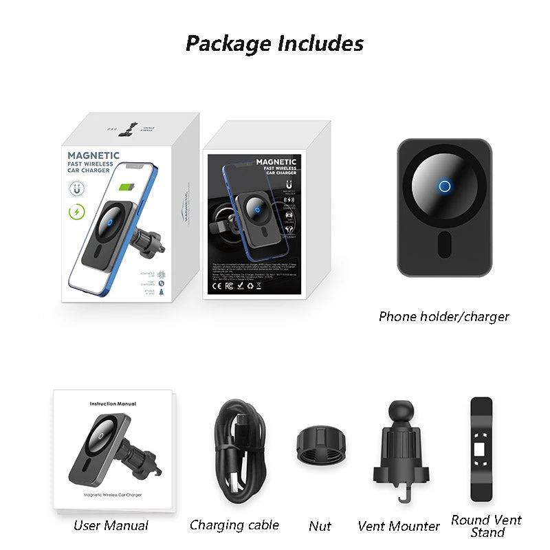 Life Easy Supply Magnetic Car Vent Mount For IPhone 12/Mini/Pro/Pro Max With Wireless Charging Support Magsafe 12 Life Easy Supply Magnetic Car Vent Mount For IPhone 12/Mini/Pro/Pro Max With Wireless Charging Support Magsafe