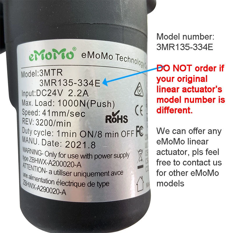 Life Easy Supply EMoMO 3MR135-334E Linear Actuator 4 Life Easy Supply EMoMO 3MR135-334E Linear Actuator