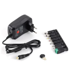 Life Easy Supply 3-12V Adjustable Power Switch Adapter 30W With 8 DC Conversion Plugs And USB Port Power Adapter