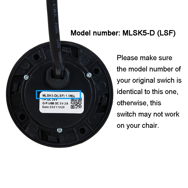 Life Easy Supply Switch & Charger MLSK5-D (LSF) Fixed Switch For Recliner Lift Chair Sofa Couch 2 Button 5pin W/ USB 5 Life Easy Supply Switch & Charger MLSK5-D (LSF) Fixed Switch For Recliner Lift Chair Sofa Couch 2 Button 5pin W/ USB