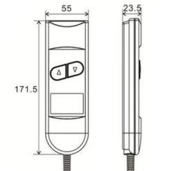 Life Easy Supply 2 Buttons Remote Controller For Recliner Lift Chair W/ Round 5 Prong Plug