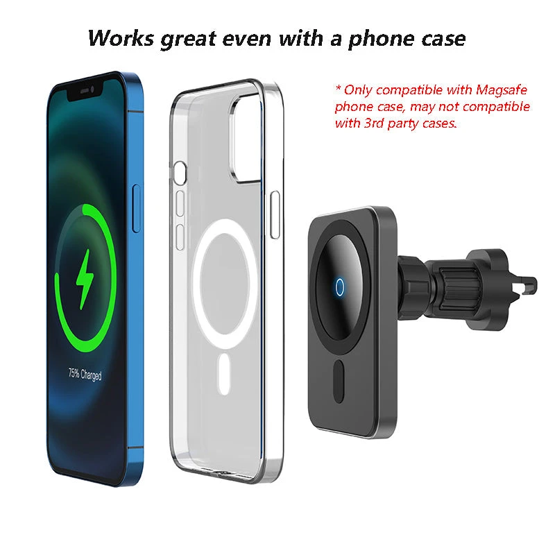 Life Easy Supply Magnetic Car Vent Mount For IPhone 12/Mini/Pro/Pro Max With Wireless Charging Support Magsafe 7 Life Easy Supply Magnetic Car Vent Mount For IPhone 12/Mini/Pro/Pro Max With Wireless Charging Support Magsafe