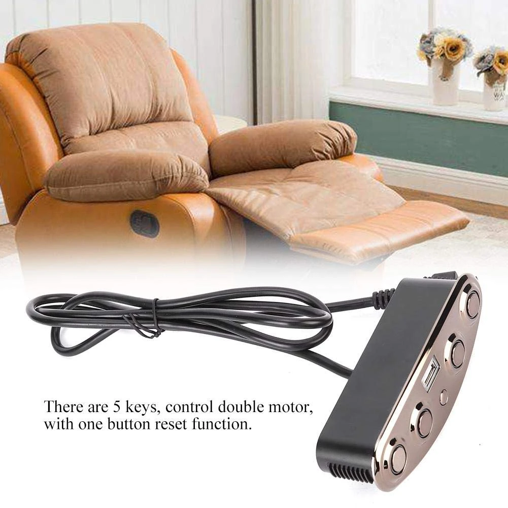 Life Easy Supply 5 Button 5 Pin Fixed Hand Controller For Electric Recliner/Sofa/lift Chair With Blue Backlit Switch & Charger 5 Life Easy Supply 5 Button 5 Pin Fixed Hand Controller For Electric Recliner/Sofa/lift Chair With Blue Backlit Switch & Charger