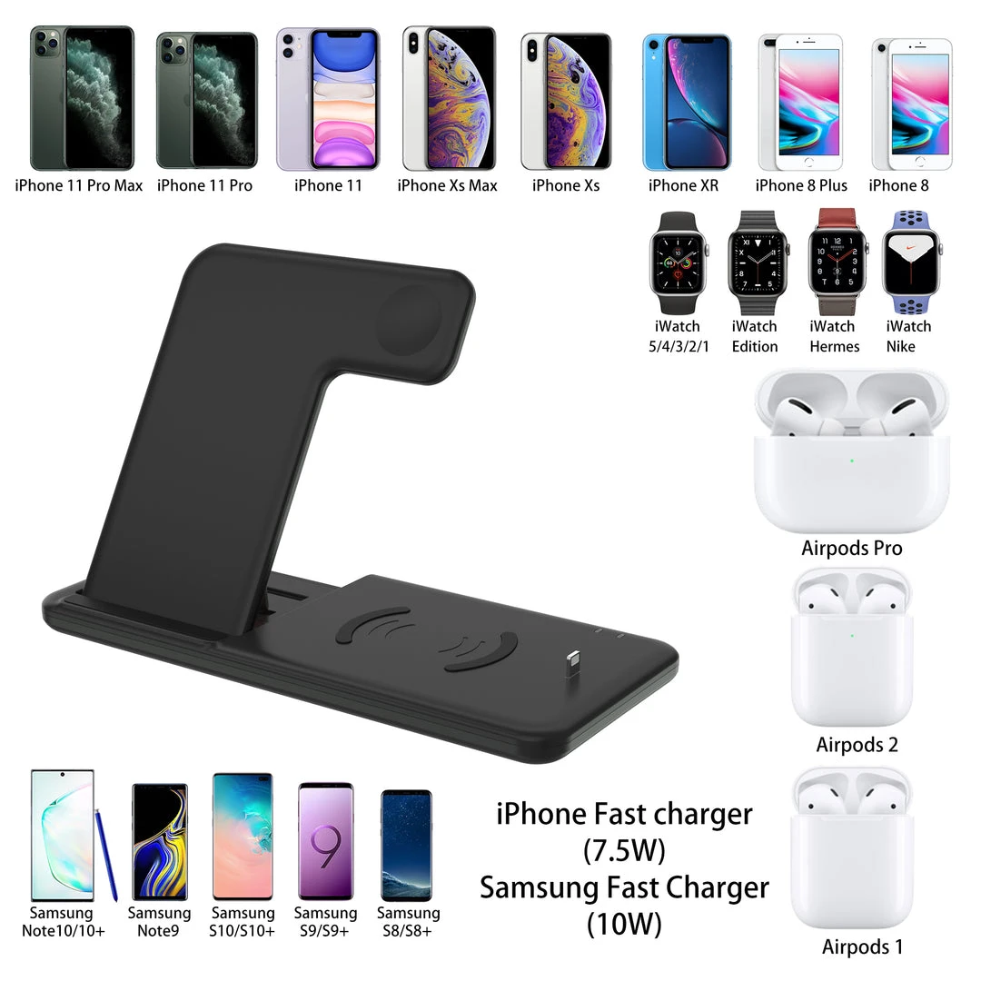 Life Easy Supply Wireless 4 In 1 Charge Stand For IPhone, Apple Watch, Airpods, Qi Wireless Charging Device Fast Charging 10 Life Easy Supply Wireless 4 In 1 Charge Stand For IPhone, Apple Watch, Airpods, Qi Wireless Charging Device Fast Charging