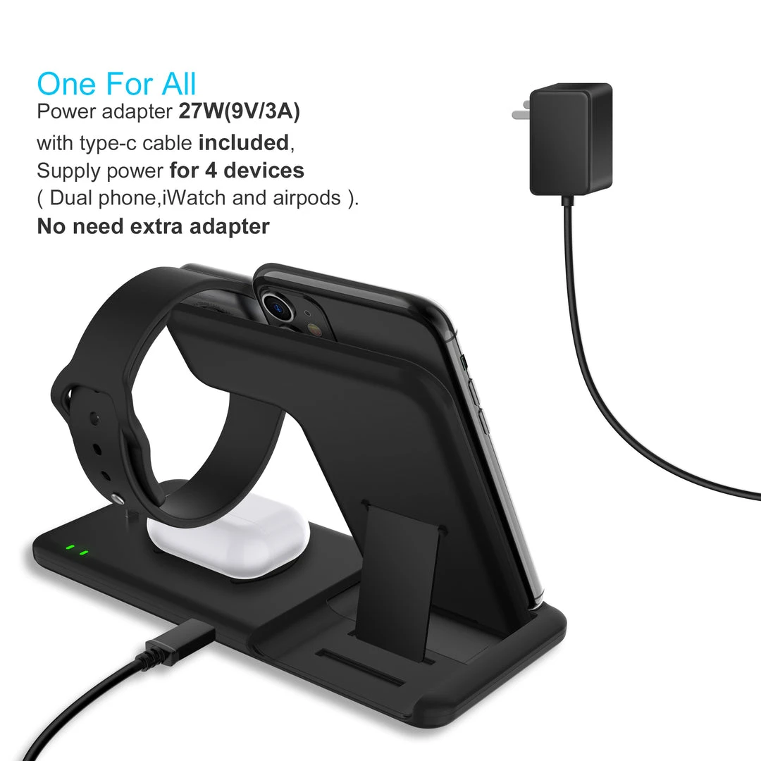 Life Easy Supply Wireless 4 In 1 Charge Stand For IPhone, Apple Watch, Airpods, Qi Wireless Charging Device Fast Charging 11 Life Easy Supply Wireless 4 In 1 Charge Stand For IPhone, Apple Watch, Airpods, Qi Wireless Charging Device Fast Charging