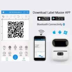 Life Easy Supply M110 Portable Bluetooth Thermal Printer Mini Mobile Sticker Label Maker, QR Barcode Clothing Jewelry Label Printing Machine