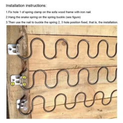 Life Easy Supply 100pcs Upholstery Zig-Zag Spring Clips S Clips DIY Chair & Sofa Spring Repair Clips - With Plastic Sleeve