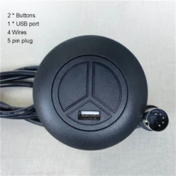 Life Easy Supply Switch & Charger Universal Fixed 2 Button Remote Controller For Recliner Sofa With USB Charger & LED Light Round Shape