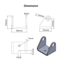 Life Easy Supply 2 Pcs C Shape Mounting Brackets Link For Linear Actuator Motor Upholstery