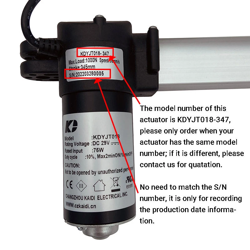 Life Easy Supply Kaidi KDYJT018-347 Linear Actuator Motor Assembly 4 Life Easy Supply Kaidi KDYJT018-347 Linear Actuator Motor Assembly
